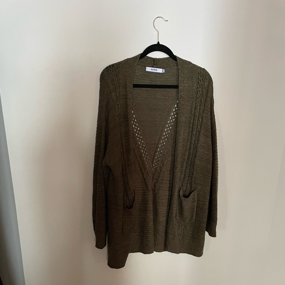 Olive green cardigan